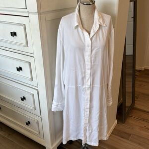 Bryn Walker 2X button front tencel shirt dress